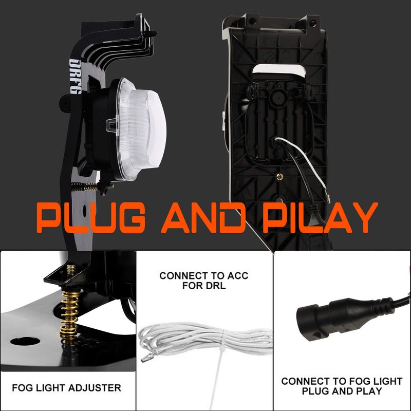 DRFG LED Fog Light with Daytime Running Lights - Fog Light Assembly for Ford F250 F350 F450 F550 Super Duty 2005 2006 2007 Driving Fog Lamps Plug & Play 2pcs - Image 2